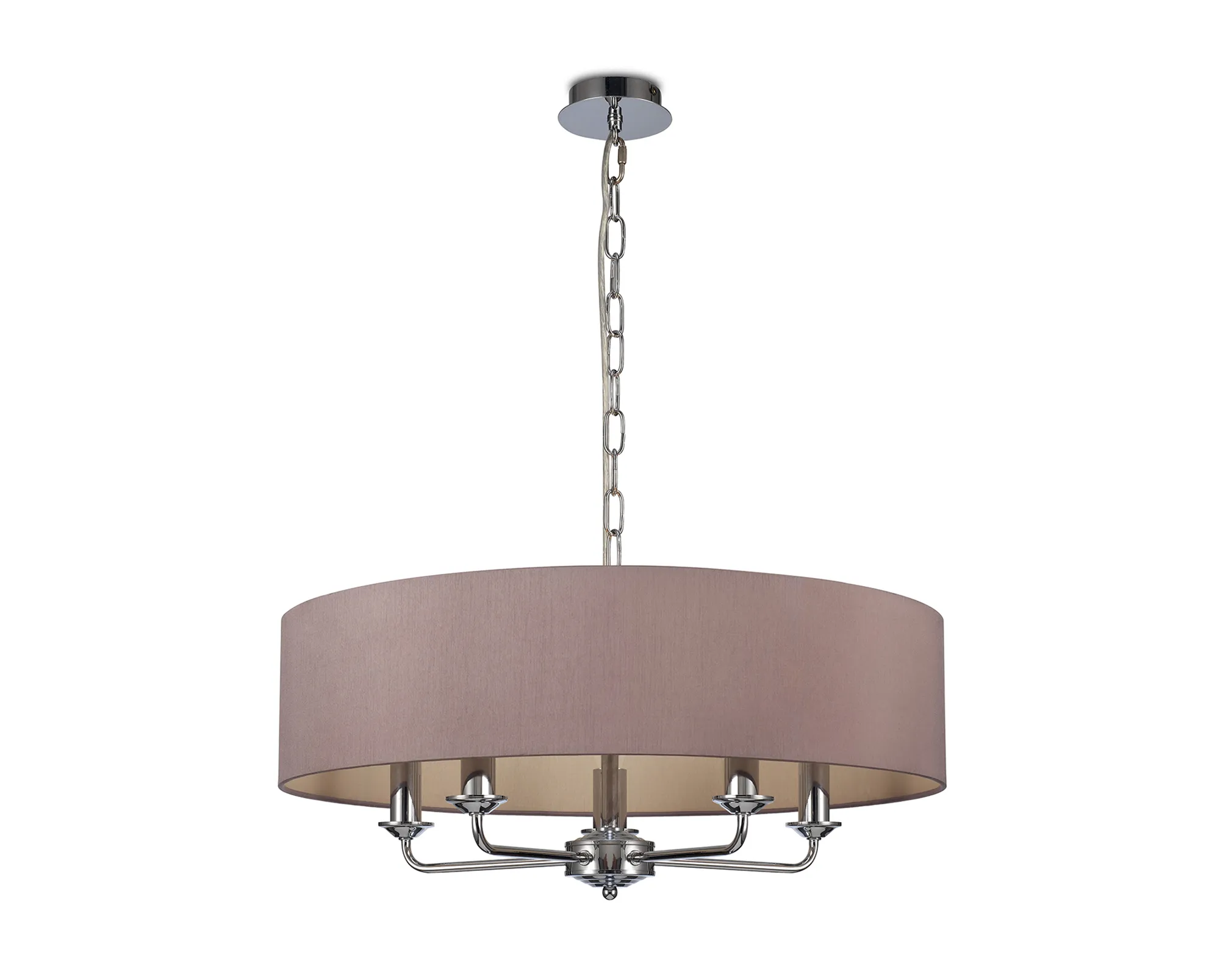 Banyan 60cm 5 Light Pendant Polished Chrome; Taupe/Halo Gold DK0017  Deco Banyan CH TA